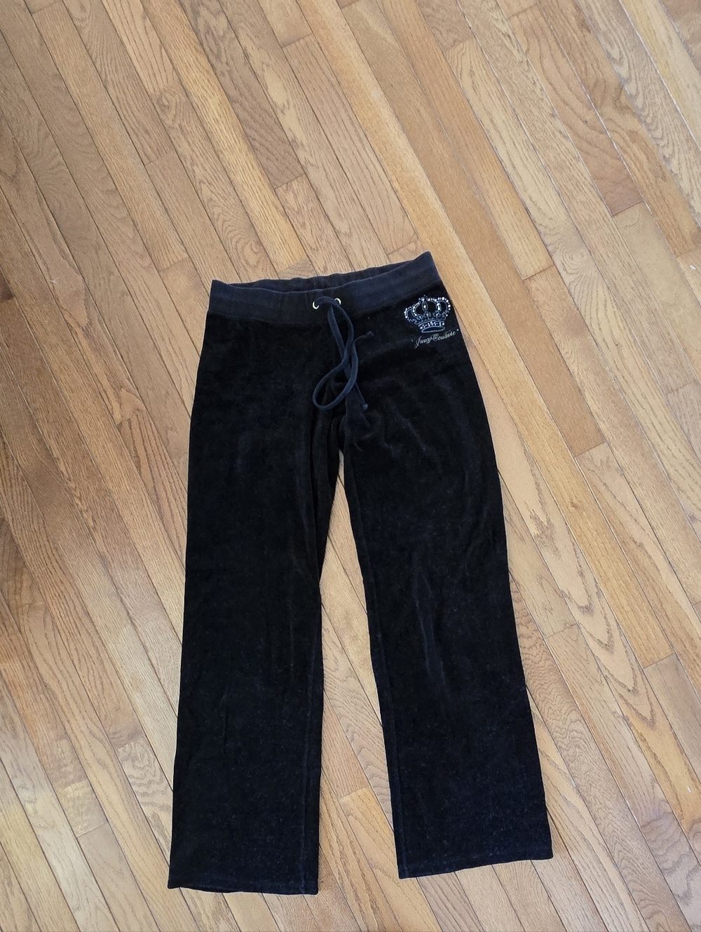 Juicy Couture Black Velvet Velour Y2k 90s Pants Small